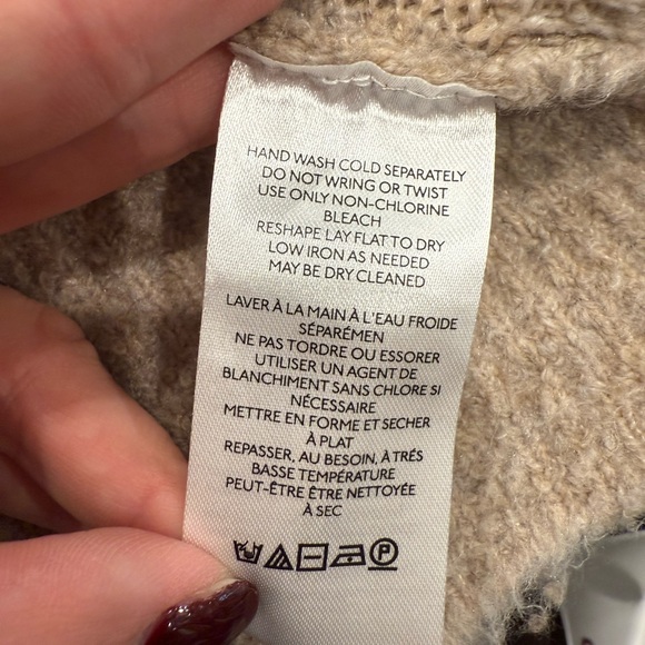 Anthropology Maeve Plush V-Neck Pullover Sweater- X-Small- Tan - Picture 8 of 9